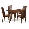 East West Furniture Dining Room Set Mahogany, Noip5-mah-w In Brown