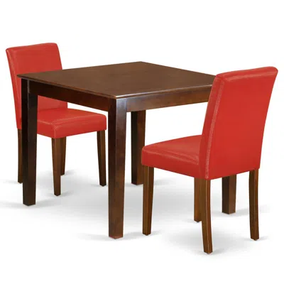East West Furniture Dining Room Set Mahogany, Oxab3-mah-72 In Black