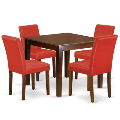 East West Furniture Dining Room Set Mahogany, Oxab5-mah-72 In Blue