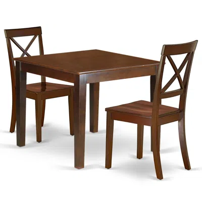 East West Furniture Dining Room Set Mahogany, Oxbo3-mah-w