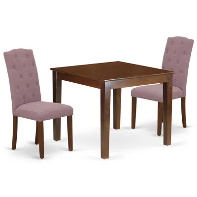 East West Furniture Dining Room Set Mahogany, Oxce3-mah-10 In Blue