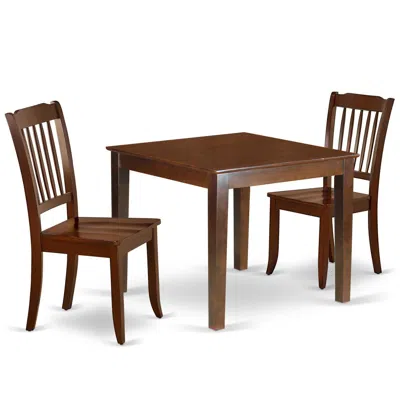 East West Furniture Dining Room Set Mahogany, Oxda3-mah-w