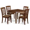 East West Furniture Dining Room Set Mahogany, Oxda5-mah-c