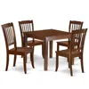 East West Furniture Dining Room Set Mahogany, Oxda5-mah-w