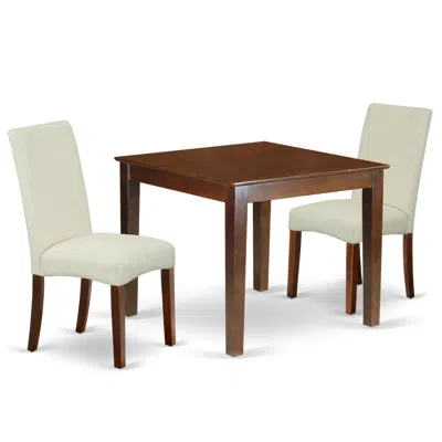 East West Furniture Dining Room Set Mahogany, Oxdr3-mah-01