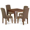 East West Furniture Dining Room Set Mahogany, Oxen5-mah-18