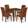 East West Furniture Dining Room Set Mahogany, Oxen5-mah-66