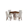 East West Furniture Dining Room Set Mahogany, Oxfr5-mah-05 In Gray