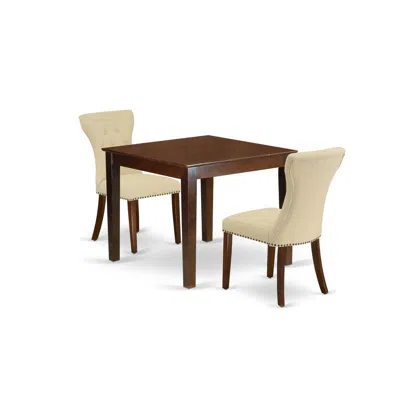 East West Furniture Dining Room Set Mahogany, Oxga3-mah-32