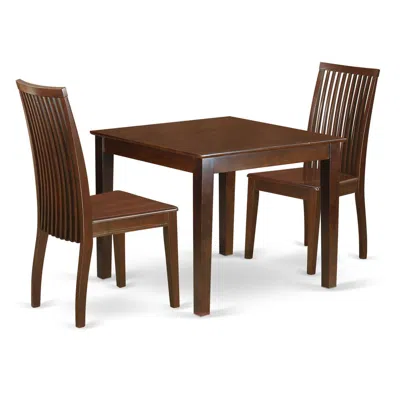 East West Furniture Dining Room Set Mahogany, Oxip3-mah-w