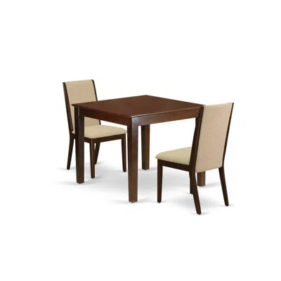 East West Furniture Dining Room Set Mahogany, Oxla3-mah-04 In Brown
