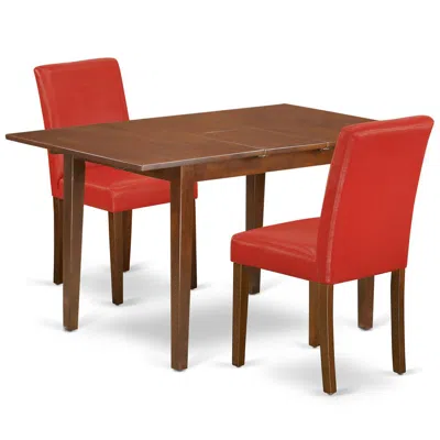 East West Furniture Dining Room Set Mahogany, Psab3-mah-72 In Blue