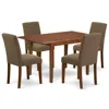East West Furniture Dining Room Set Mahogany, Psab5-mah-18
