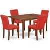 East West Furniture Dining Room Set Mahogany, Psab5-mah-72
