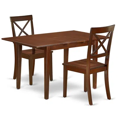 East West Furniture Dining Room Set Mahogany, Psbo3-mah-w