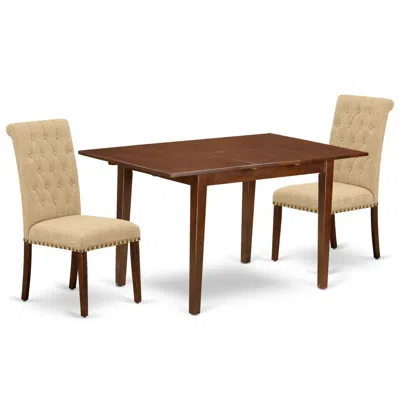 East West Furniture Dining Room Set Mahogany, Psbr3-mah-04 In Black