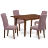 East West Furniture Dining Room Set Mahogany, Psce5-mah-10