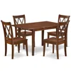 East West Furniture Dining Room Set Mahogany, Pscl5-mah-w In Brown