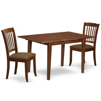 East West Furniture Dining Room Set Mahogany, Psda3-mah-c