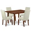 East West Furniture Dining Room Set Mahogany, Psdr5-mah-01