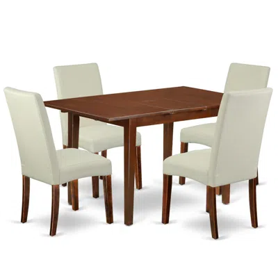 East West Furniture Dining Room Set Mahogany, Psdr5-mah-01 In Gray