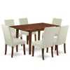 East West Furniture Dining Room Set Mahogany, Psdr7-mah-01 In White