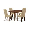 East West Furniture Dining Room Set Mahogany, Psel5-mah-16