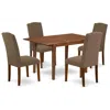 East West Furniture Dining Room Set Mahogany, Psen5-mah-18