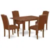 East West Furniture Dining Room Set Mahogany, Psen5-mah-66