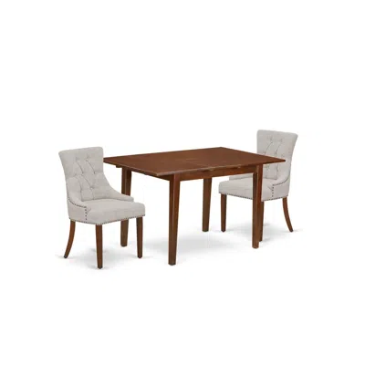 East West Furniture Dining Room Set Mahogany, Psfr3-mah-05 In Black