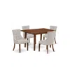 East West Furniture Dining Room Set Mahogany, Psfr5-mah-05 In Gray