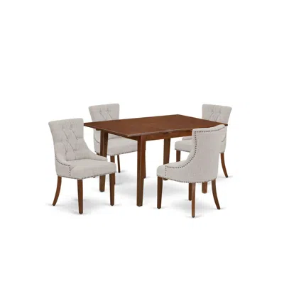 East West Furniture Dining Room Set Mahogany, Psfr5-mah-05 In Gray