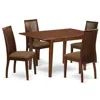 East West Furniture Dining Room Set Mahogany, Psip5-mah-c In Brown