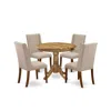 East West Furniture Dining Room Set Natural, Anfl5-ana-04 In Neutral