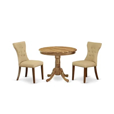 East West Furniture Dining Room Set Natural, Anga3-ana-03 In Blue