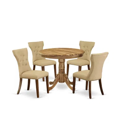 East West Furniture Dining Room Set Natural, Anga5-ana-03 In Neutral