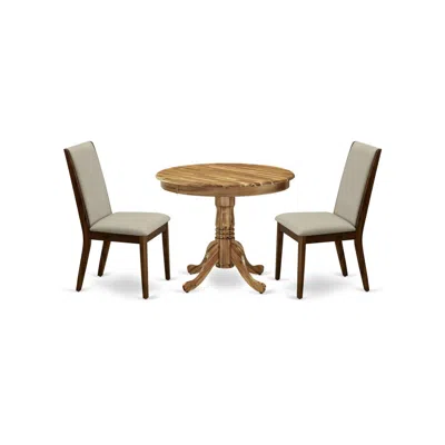 East West Furniture Dining Room Set Natural, Anla3-ana-05