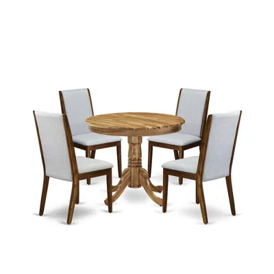 East West Furniture Dining Room Set Natural, Anla5-ana-05