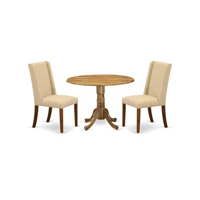 East West Furniture Dining Room Set Natural, Dlfl3-ana-04