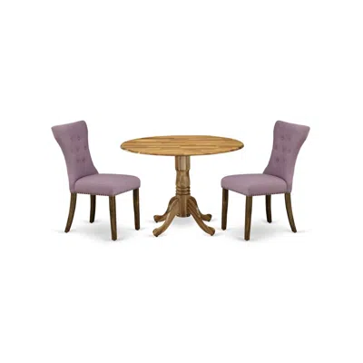 East West Furniture Dining Room Set Natural, Dlga3-ana-03 In Black