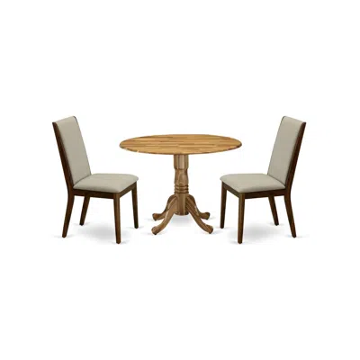 East West Furniture Dining Room Set Natural, Dlla3-ana-05 In Blue