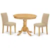 East West Furniture Dining Room Set Oak, Anab3-oak-04