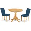 East West Furniture Dining Room Set Oak, Anab3-oak-55