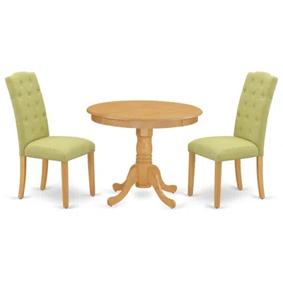 East West Furniture Dining Room Set Oak, Ance3-oak-07