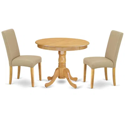 East West Furniture Dining Room Set Oak, Andr3-oak-16