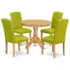 East West Furniture Dining Room Set Oak, Anen5-oak-51