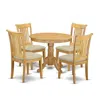 East West Furniture Dining Room Set Oak, Anpo5-oak-c