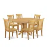 East West Furniture Dining Room Set Oak, Avpo7-oak-w In Brown