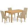 East West Furniture Dining Room Set Oak, Cadr5-oak-16 In Brown