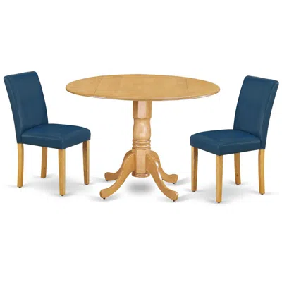 East West Furniture Dining Room Set Oak, Dlab3-oak-55 In Multi